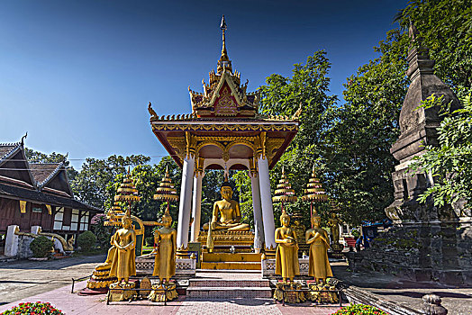 大佛,寺院,复杂,万象,老挝,印度支那,东南亚