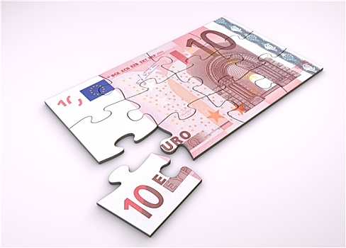 10欧元,钞票,拼图