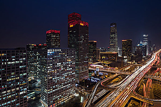 北京cbd地区夜景