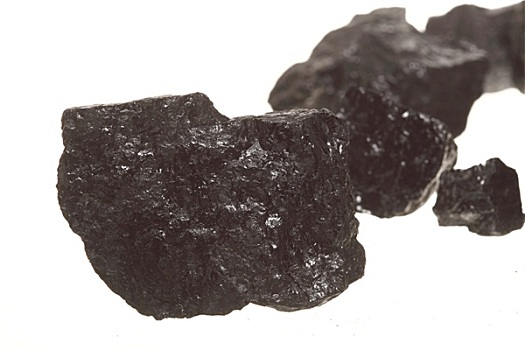 煤,块状,碳,块,隔绝,白色背景