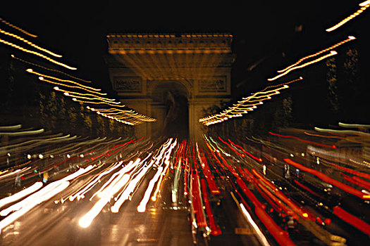 法国,巴黎,夜晚,拱形,大幅,尺寸