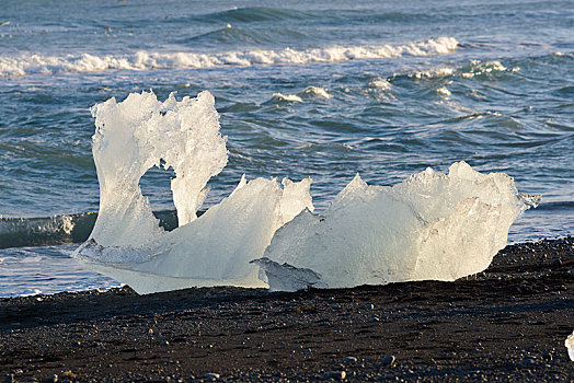 冰块,海滩,冰河,杰古沙龙湖,冰岛,欧洲