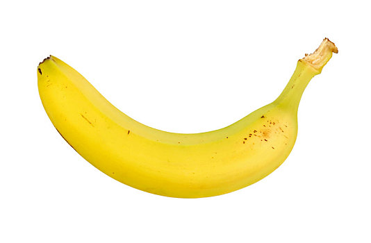 一个,成熟,黄色,香蕉,隔绝,白色背景