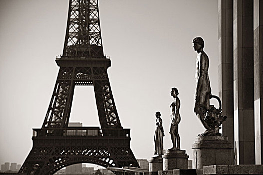埃菲尔铁塔,雕塑,著名,城市,地标,巴黎