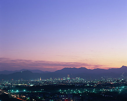 札幌,夜晚,城镇