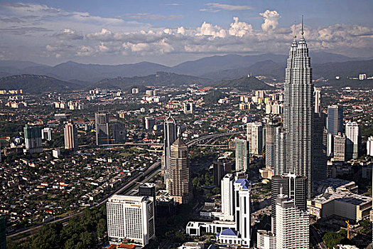 马来西亚,吉隆坡,城市,风景,双子塔,背景