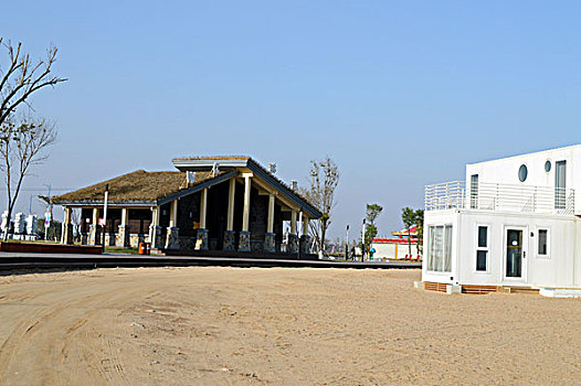 海滩,海岸线,海水,沙滩,雕塑,水塔,辽宁,东戴河,建筑,集装箱,营地,旅馆,度假,副本