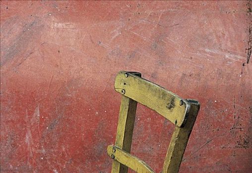 木椅,正面,红色,墙壁彩绘