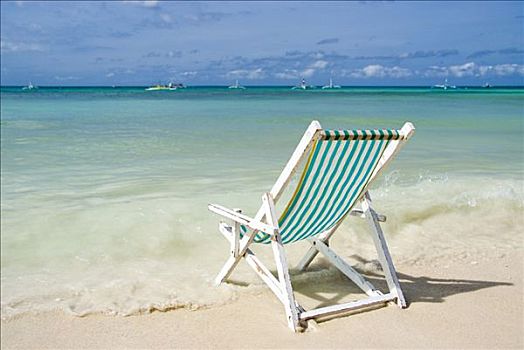帆布椅子,海滩