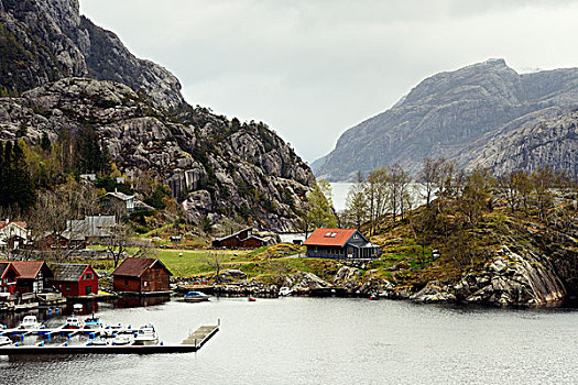 乡村,港口,吕瑟峡湾,罗加兰郡,挪威