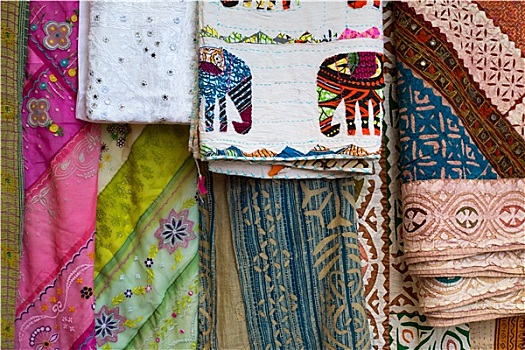 印度人,传统,布,不同,彩色