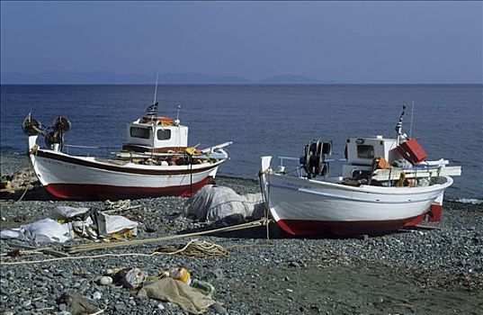 渔船,海滩,萨莫色雷斯岛,岛屿,希腊