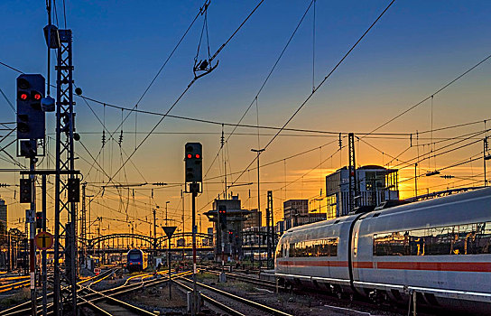 冰,城际交通,法兰克福火车站,慕尼黑,枢纽站,巴伐利亚,德国,欧洲