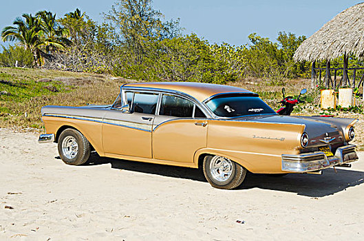 古巴,老式,50年代,汽车