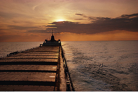 船,水上,日落,安大略湖,安大略省,加拿大
