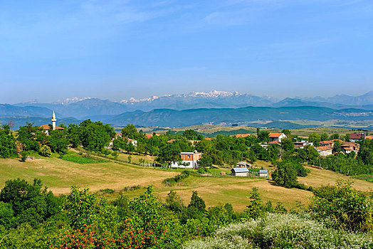乡村,高地,后面,北方,阿尔巴尼亚,阿尔卑斯山,靠近,欧洲