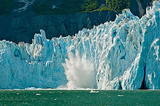 冰,脸,冰河,威廉王子湾,阿拉斯加,夏天