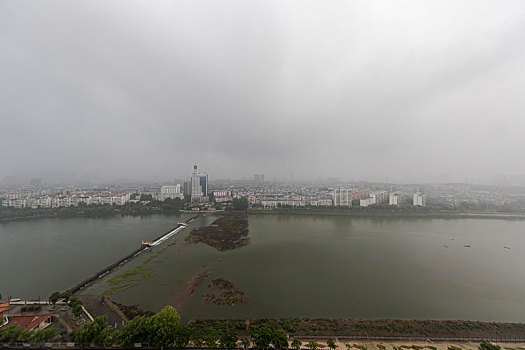 烟雨江南,水墨江南,风雨城市,信阳风光