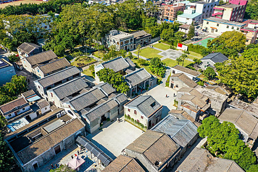 航拍廣東中山孫中山故里旅游區