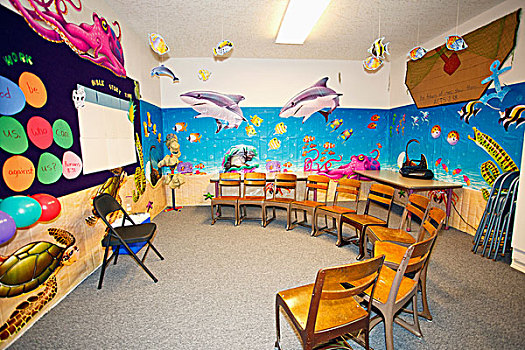 教室,海洋生物,椅子,半圆,波特兰,俄勒冈,美国
