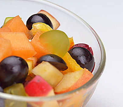 沙拉,新鲜水果,浆果,健康食物,隔绝,白色背景