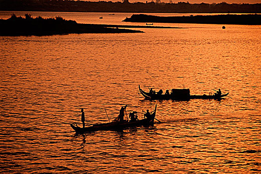 柬埔寨,金边,船,湄公河