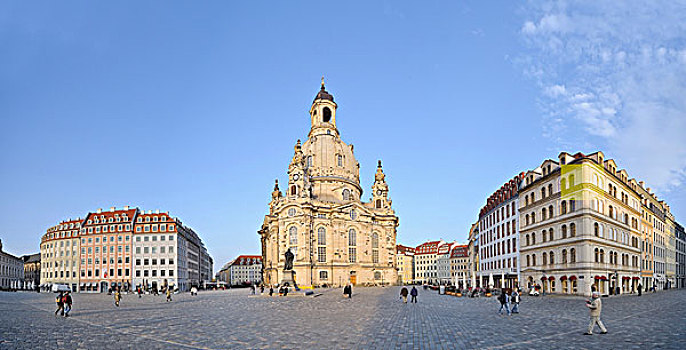 圣母教堂,教堂,圣母大教堂,德累斯顿,萨克森,德国,欧洲