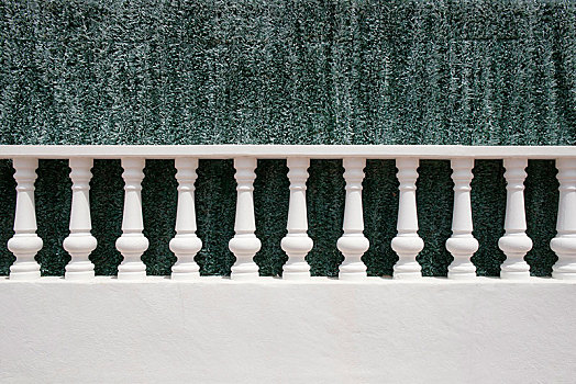 白石,栏杆,正面,人造,绿色,树篱,米诺卡岛,巴利阿里群岛,西班牙,欧洲
