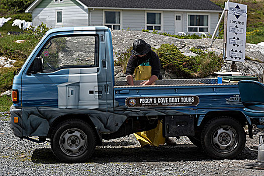 渔民,装载,设备,卡车,佩姬湾,新斯科舍省,加拿大