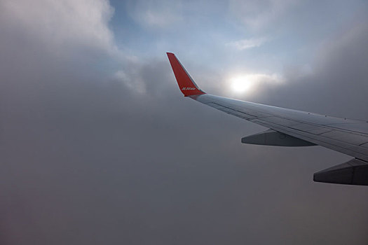 从济州航空的客机上看空中景观