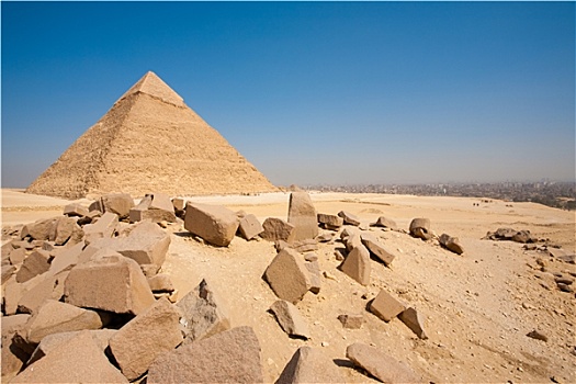 金字塔,开罗,城市,漂石,横图