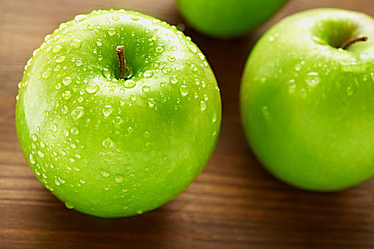 健康饮食,概念,苹果,木桌子,聚焦