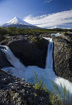 火山,背景,智利