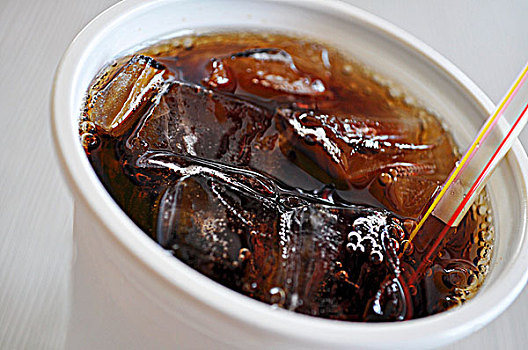 可乐,塑料杯,冰