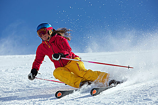 女人,滑雪,奥地利