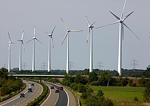 风电场,高速公路,靠近,特快专递,下萨克森,德国,欧洲