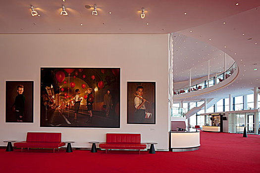 大厅,现代艺术,舞台剧场,汉堡市,德国,欧洲