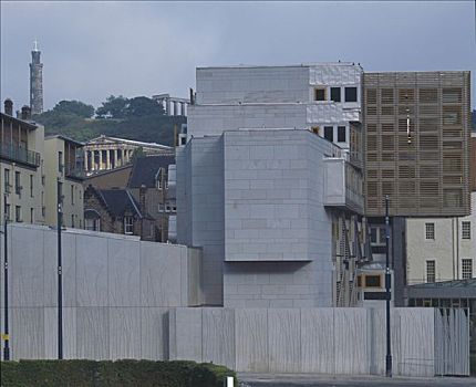 苏格兰议会,写字楼,山,后面