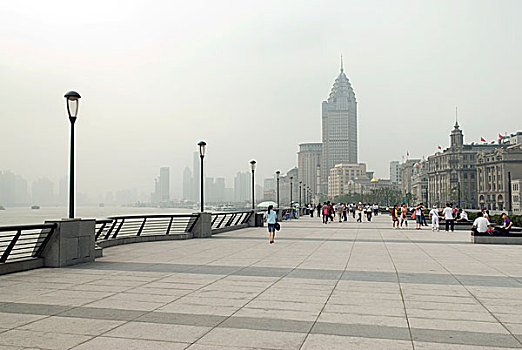 上海外摊,建筑群,步行道