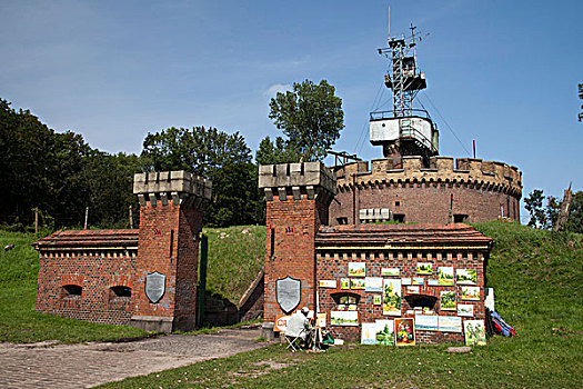 堡垒,恩格斯围墙,油漆工,正面,海边,胜地,乌瑟多姆岛,岛屿,波美拉尼亚西部,波兰,欧洲