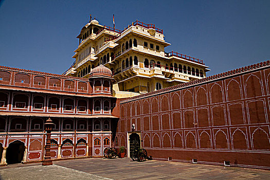 城市宫殿,斋浦尔,粉红,城市,拉贾斯坦邦,印度,亚洲