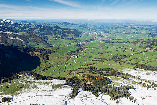 风景,阿本泽伦兰德,区域,山,瑞士,欧洲