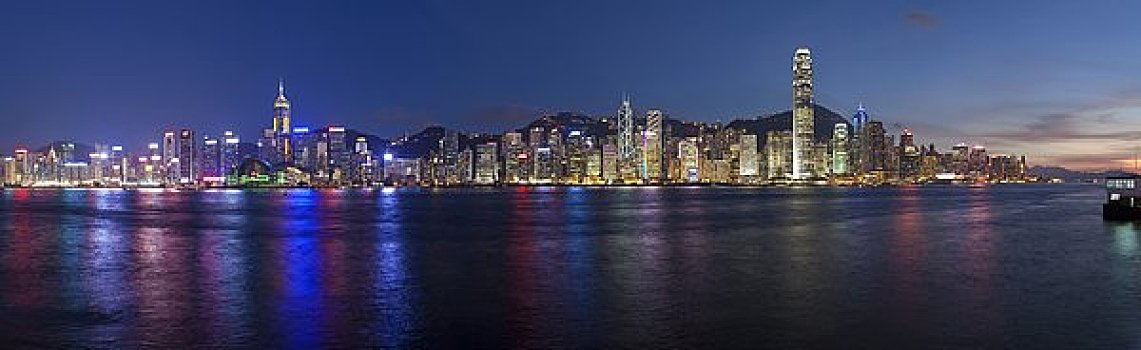 天际线,中心,香港岛,维多利亚港,香港,中国,亚洲