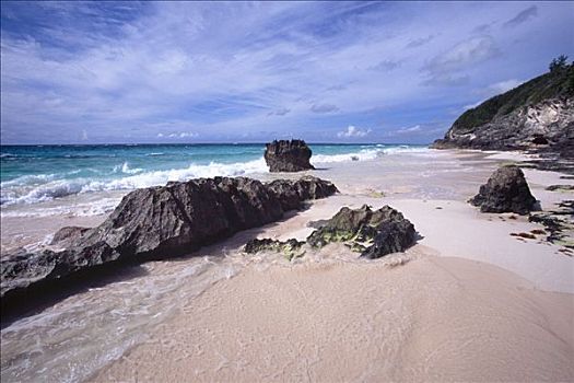 岩石构造,海滩,百慕大
