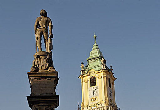 柱子,喷泉,塔,老市政厅