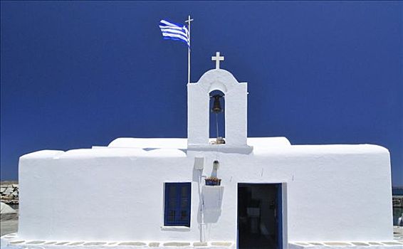 教堂,帕罗斯岛,基克拉迪群岛,希腊,欧洲