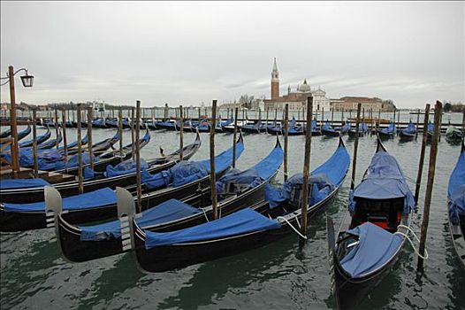 小船,停放,圣马可广场,威尼斯,威尼托,意大利,欧洲