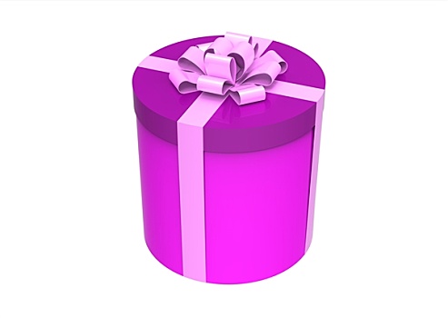 粉色,礼盒,隔绝,白色背景