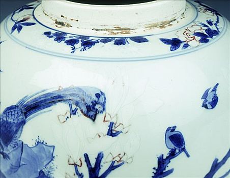 蓝色,白色,姜,罐,早,康熙时期,清朝,瓷器,艺术家,未知