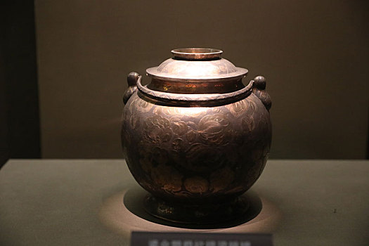陕西历史博物馆国宝,鎏金鹦鹉纹提梁银罐
